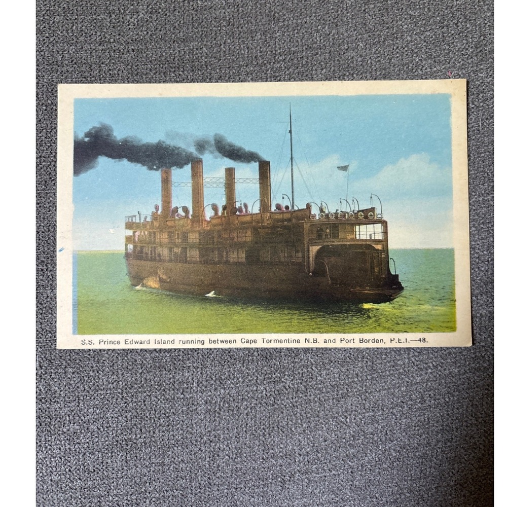 Vintage SS Prince Edward Island Ferry Postcard Cape Tormentine Port Borden PECO